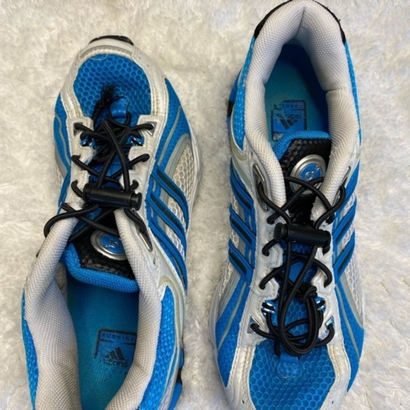 ADIDAS - MICROBOUNCE MENS SHOES White/Blue Toggle Closure 7.5 - Picture 16 of 16